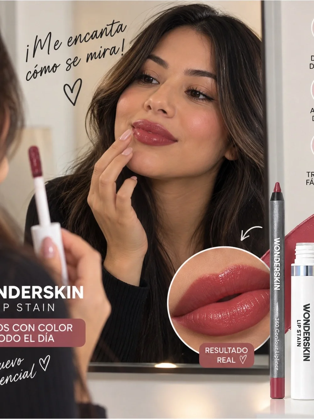 Wonderskin Dusty Rose Lip Stain & Liner Set